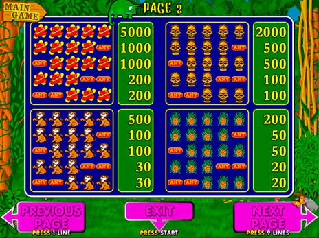 casino screen of symbols