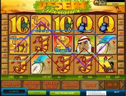 casino screen of symbols