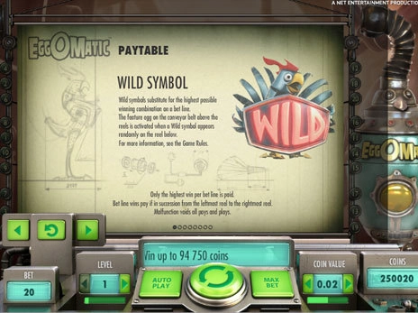 casino screen of symbols