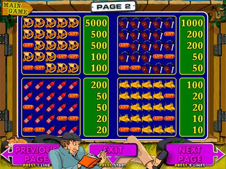 casino screen of symbols