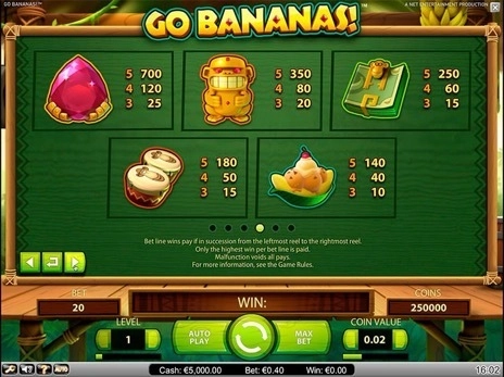 casino screen of symbols