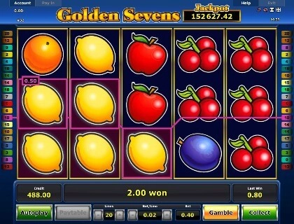 casino screen of symbols