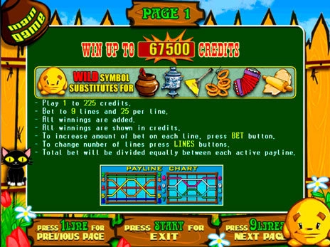 casino screen of symbols