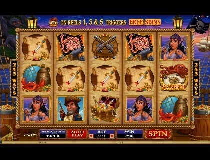 casino screen of symbols