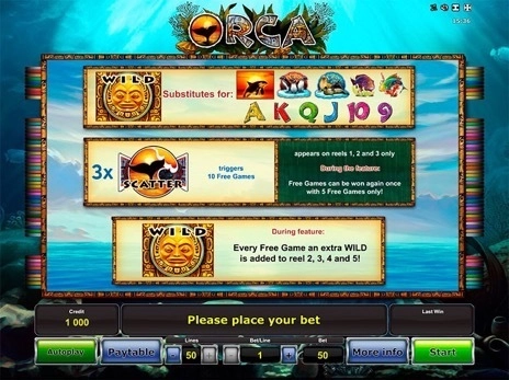 casino screen of symbols