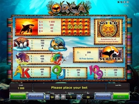 casino screen of symbols