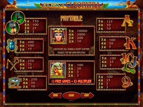 casino screen of symbols