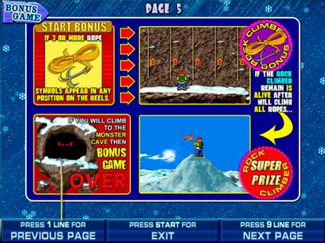 casino screen of symbols