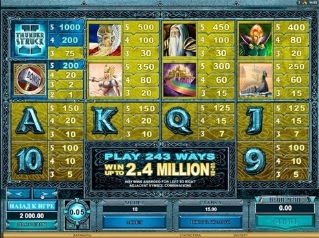 casino screen of symbols